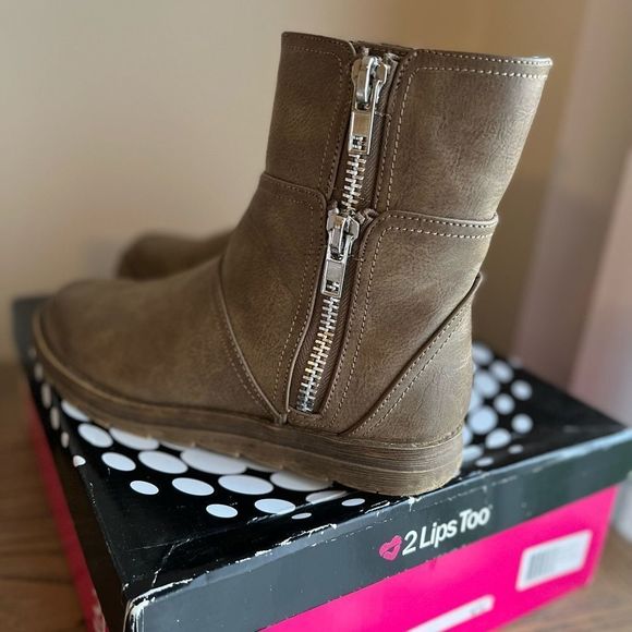 Taupe Combat Boots   - Picture 2 of 6